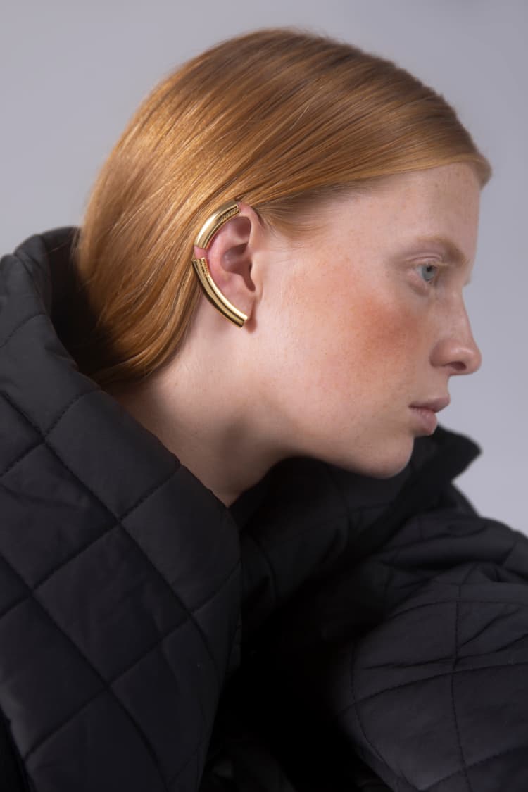 Gold Full Ear Climber Earring