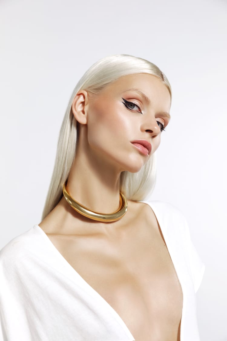 Collana girocollo minimalista tonda in oro