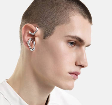 earcuff organico avvolgente in argento