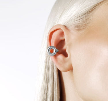 Boucle d'oreille en forme de beignet en argent