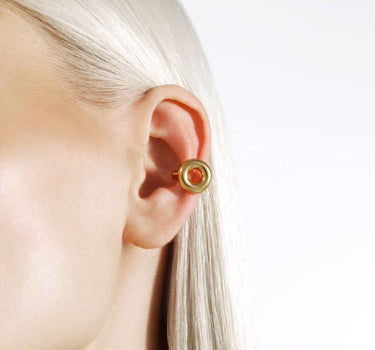 Orecchino ear cuff in oro a forma di ciambella