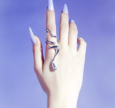 Large Silver Liquid Ring