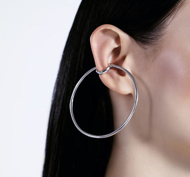 large ear cuff in silver