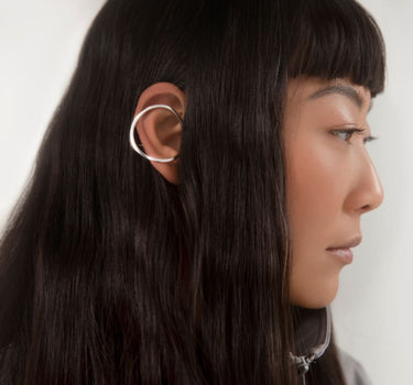 Ear cuff in argento a cerchio perfetto