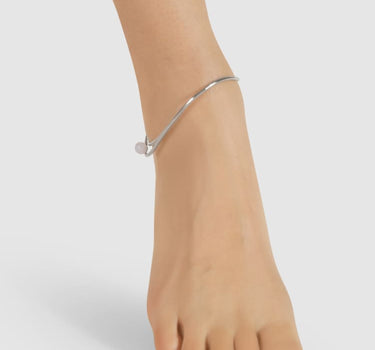 Tobillera de plata con perla