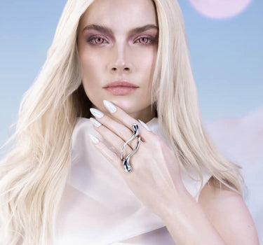 Anillo Drop Doble Dedo - Plata