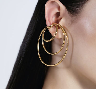 coils hoop ear cuff in gold