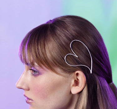 Fermaglio per capelli in argento a cuore “Love”
