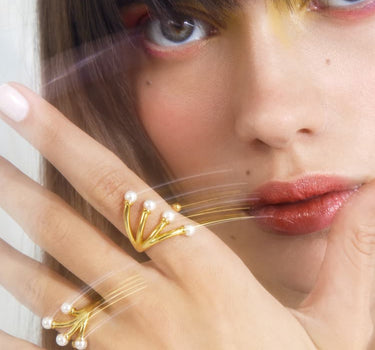 Mini Pearls Ring Set
