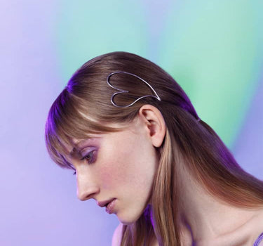 Fermaglio per capelli in argento a cuore “Love”