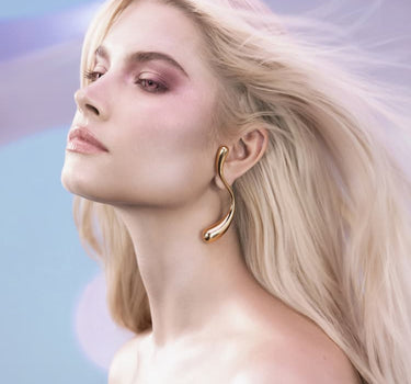 Pendientes Drop en Forma de S Grandes - Oro