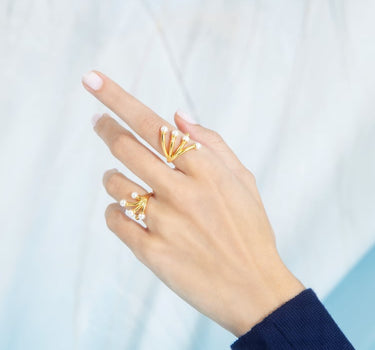 Mini Pearls Ring Set