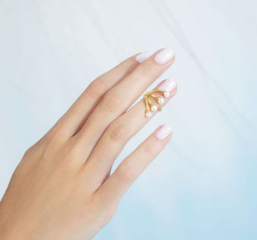Anello per unghia Tiara con perle