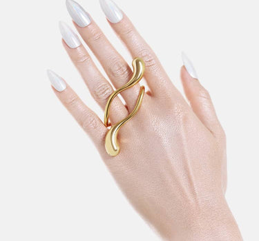 Anillo Drop Doble Dedo - Oro