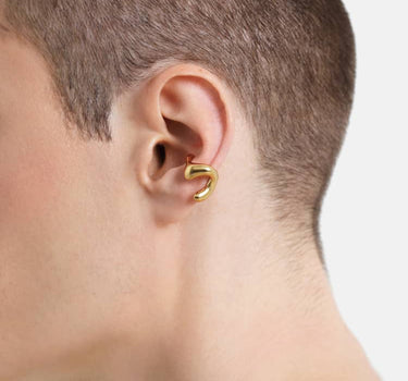 earcuff organico a forma di c in oro