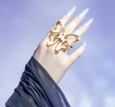 Large Gold Butterfly Ring