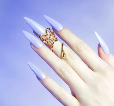 Butterfly nail midi ring in gold