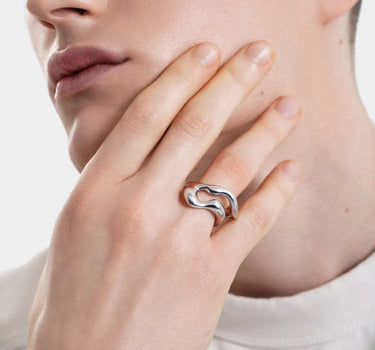 bague de forme libre en argent