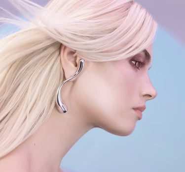 Orecchini grandi a forma di S Goccia - Argento