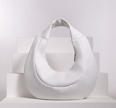Borsa a tracolla bianca in pelle riciclata