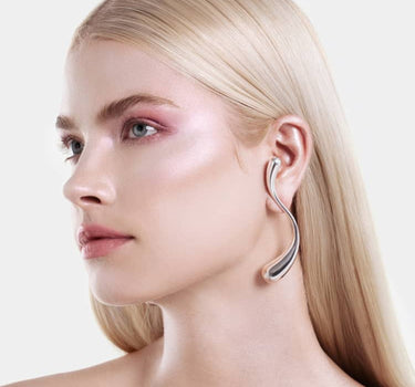 Orecchini grandi a forma di S Goccia - Argento