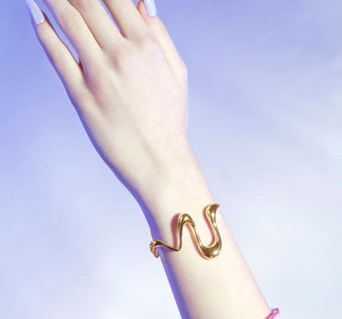 Gold Liquid Bangle Bracelet