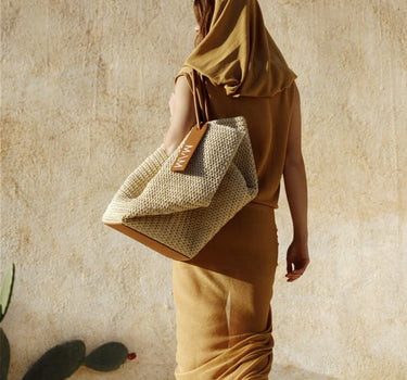 Borsa a tracolla in rafia