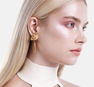 Orecchini grandi Goccia Intrecciata - Oro