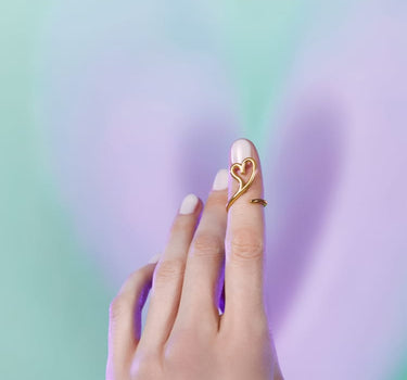 Anello midi in oro con cuore aperto Love