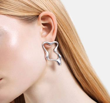 boucles d’oreilles créoles organiques en argent