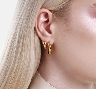 Pendientes Drop Fluid - Oro