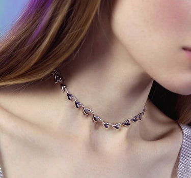 Gargantilla de cadena con corazón de plata