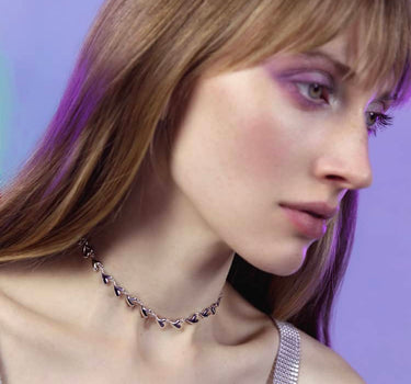 Gargantilla de cadena con corazón de plata