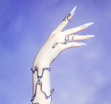Silver Liquid Ring Set