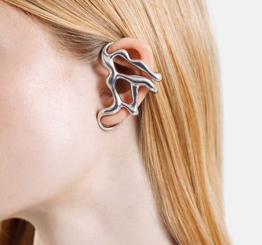 earcuff líquido de plata para toda la oreja