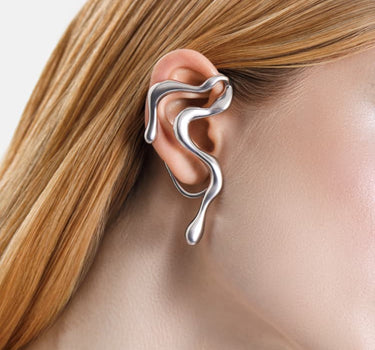 earcuff ondulado de plata