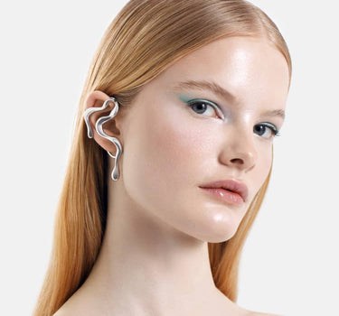earcuff ondulé en argent