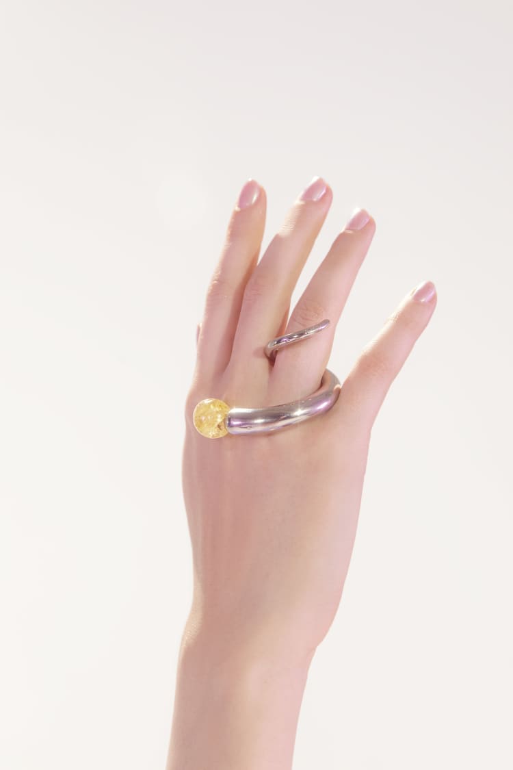 Bague en argent avec quartz