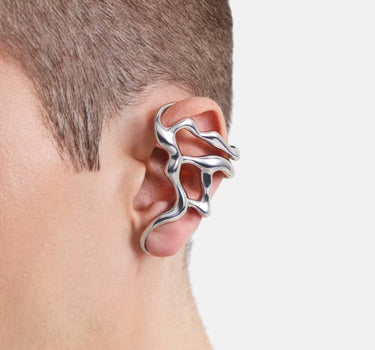 earcuff líquido de plata para toda la oreja