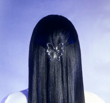 Clip para el cabello de mariposa en plata