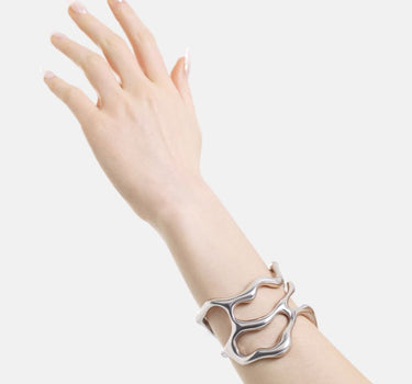 bracelet audacieux asymétrique en argent