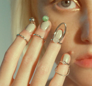 Lot de bagues pour ongles en argent