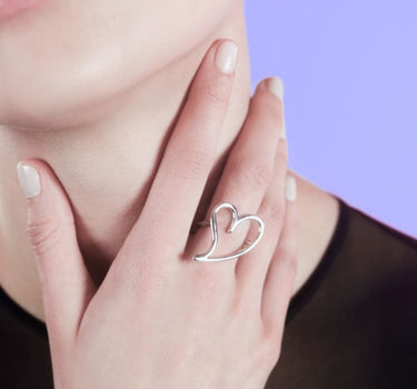 Anello Love Cuore Aperto in Argento