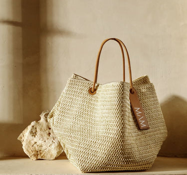 Borsa a tracolla in rafia