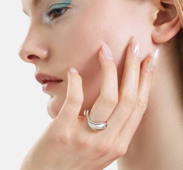 anillo abombado de plata