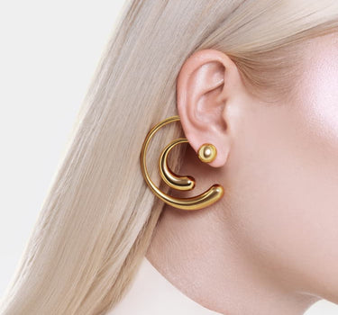 Pendientes Drop en Espiral - Oro