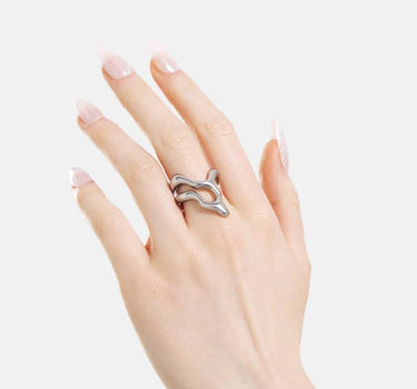 bague asymétrique en argent