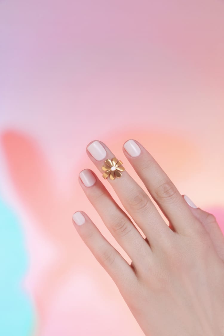 Gold Flower Midi Ring