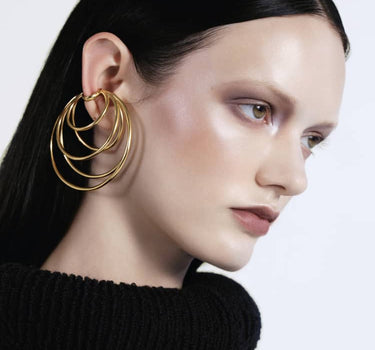 many coils hoop ear cuff in gold