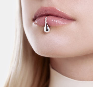 Aro Labial Falso Drop - Plata
